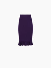 Load image into Gallery viewer, MIDI SKIRT WITH RUFFLED PEPLUM IN PURPLE - Nina Ricci
