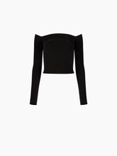 Load image into Gallery viewer, BARDOT NECKLINE TOP IN BLACK - Nina Ricci