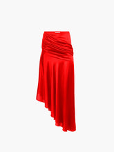 Cargar imagen en el visor de la galería, Red Asymmetric Draped Skirt - Nina Ricci