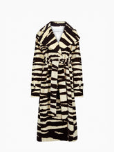 Load image into Gallery viewer, Long Zebra-Print Velvet Robe Coat - Nina Ricci