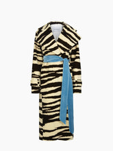 Load image into Gallery viewer, Long Zebra-Print Velvet Robe Coat - Nina Ricci