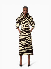 Load image into Gallery viewer, Long Zebra-Print Velvet Robe Coat - Nina Ricci