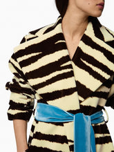 Load image into Gallery viewer, Long Zebra-Print Velvet Robe Coat - Nina Ricci