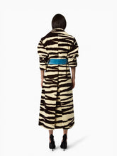 Load image into Gallery viewer, Long Zebra-Print Velvet Robe Coat - Nina Ricci