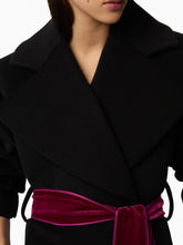 Charger l'image dans la galerie, Black Long Wool Robe Coat - Nina Ricci
