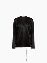 Charger l'image dans la galerie, Black Long-Sleeved Satin Blouse - Nina Ricci