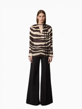 Load image into Gallery viewer, Zebra-Print Long-Sleeved Satin Blouse - Nina Ricci