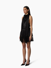 Cargar imagen en el visor de la galería, Black Halterneck Satin Top - Nina Ricci