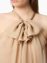 Charger l'image dans la galerie, Sleeveless Beige Lavalliere Shirt - Nina Ricci