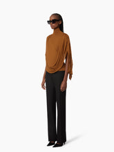 Charger l'image dans la galerie, Brown Highneck Fluid Draped Top - Nina Ricci