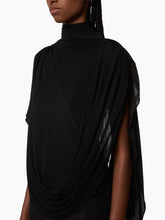 Load image into Gallery viewer, Black Highneck Fluid Draped Top - Nina Ricci