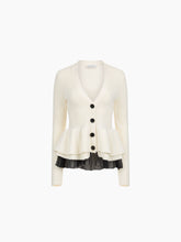 Load image into Gallery viewer, Wool Cardigan With Contrast Ruffles - Nina Ricci