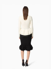 Load image into Gallery viewer, Wool Cardigan With Contrast Ruffles - Nina Ricci