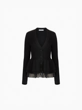 Cargar imagen en el visor de la galería, Wool Cardigan With Ruffled Peplum - Nina Ricci