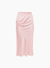 Load image into Gallery viewer, Pink asymmetrical Satin Skirt