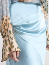 Load image into Gallery viewer, Ice Blue Asymmetrical Satin Skirt