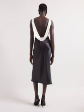 Load image into Gallery viewer, Black Asymmetrical Satin Skirt