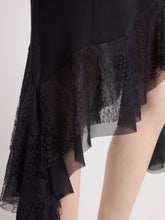 Charger l'image dans la galerie, Black Asymmetrical Silk Skirt