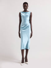 Charger l'image dans la galerie, Ice Blue Asymmetrical Satin Dress