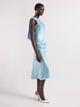 Charger l'image dans la galerie, Ice Blue Asymmetrical Satin Dress
