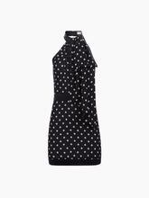 Charger l'image dans la galerie, Black Polka Dots Halterneck Mini Dress