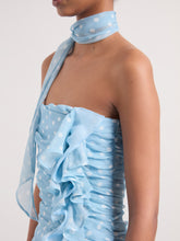 Load image into Gallery viewer, Ice Blue Polka Dots Bustier Mini Dress