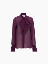 Charger l'image dans la galerie, burgundy Lavallière Silk Shirt