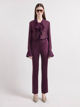 Charger l'image dans la galerie, burgundy Lavallière Silk Shirt