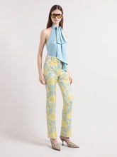 Load image into Gallery viewer, Ice Blue Halterneck Satin Top