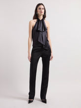 Load image into Gallery viewer, Black Halterneck Satin Top