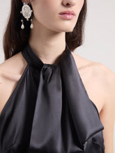 Load image into Gallery viewer, Black Halterneck Satin Top