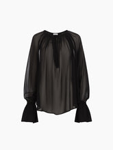 Charger l'image dans la galerie, Black Silk Blouse