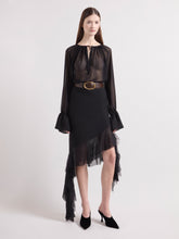 Charger l'image dans la galerie, Black Silk Blouse