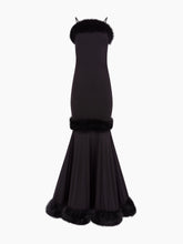 Load image into Gallery viewer, Black Faux Fur Maxi Dress