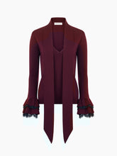Load image into Gallery viewer, Burgundy V-Neck Wool Sweater