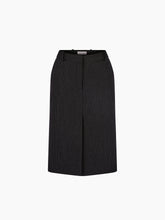 Load image into Gallery viewer, Pinstriped Virgin Wool Midi Skirt
