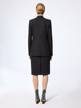 Load image into Gallery viewer, Pinstriped Virgin Wool Midi Skirt
