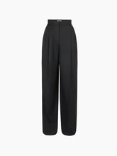 Load image into Gallery viewer, Wide-Leg Pleated Wool Gabardine Pants