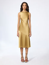 Charger l'image dans la galerie, Gold Mermaid Midi Dress With Open Back