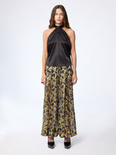 Charger l'image dans la galerie, Black Halterneck Silk Satin Top