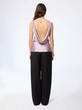 Load image into Gallery viewer, Mauve Halterneck Drapped Silk Satin Top