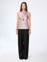 Load image into Gallery viewer, Mauve Halterneck Drapped Silk Satin Top