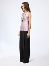 Load image into Gallery viewer, Mauve Halterneck Drapped Silk Satin Top