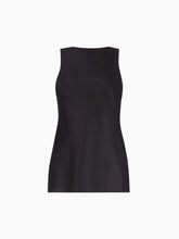 Charger l'image dans la galerie, Black Halterneck Drapped Silk Satin Top