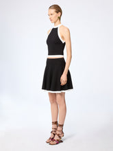 Load image into Gallery viewer, Black Mini Knit Skater Skirt