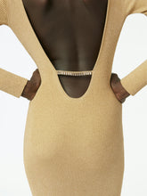 Load image into Gallery viewer, Heart neckline open-back dress in gold - Nina Ricci
