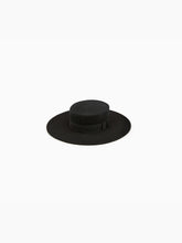 Charger l&#39;image dans la galerie, Felt wool canotier hat in black - Nina Ricci
