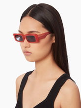 Load image into Gallery viewer, Waves rectangular shiny red Sunglasses
