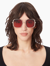 Load image into Gallery viewer, Upside-down square shiny light gold Sunglasses
