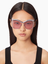 Load image into Gallery viewer, High-tide oversize shiny lilac gold Sunglasses
